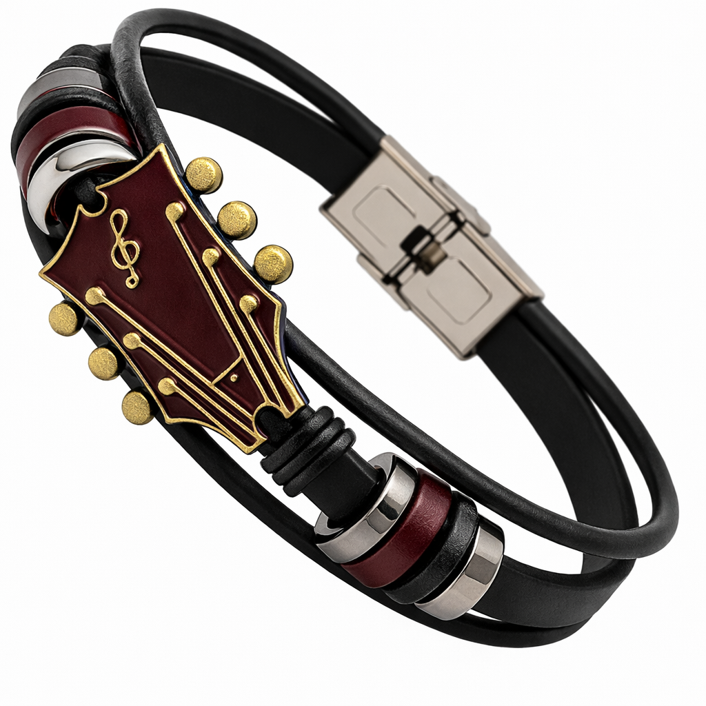 Pulsera de Cuero Vintage Guitar